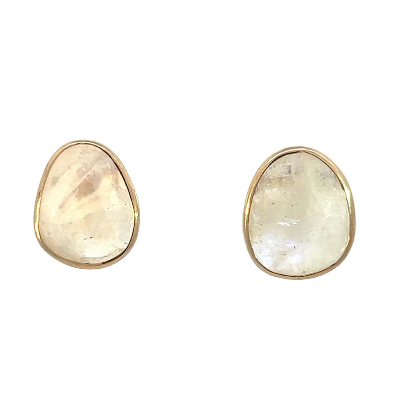 Ladies simple hoop earrings-Moonstone Elizabeth Stone Earrings