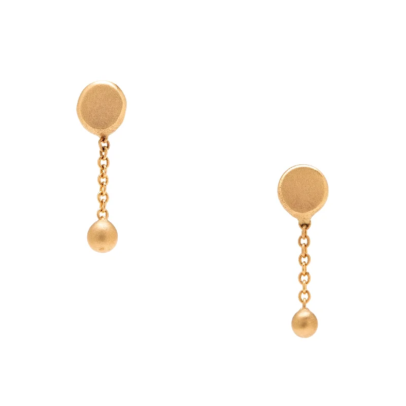 Ladies teardrop earrings-<!--ER913--> short round ball and chain earrings