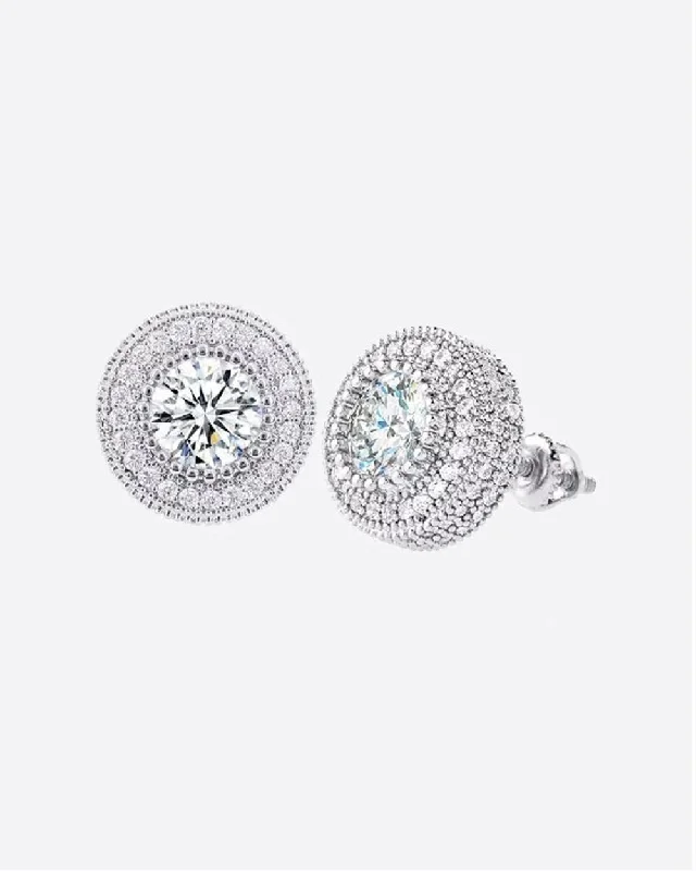 Ladies diamond earrings-POPPIN STUDS 925. - WHITE GOLD