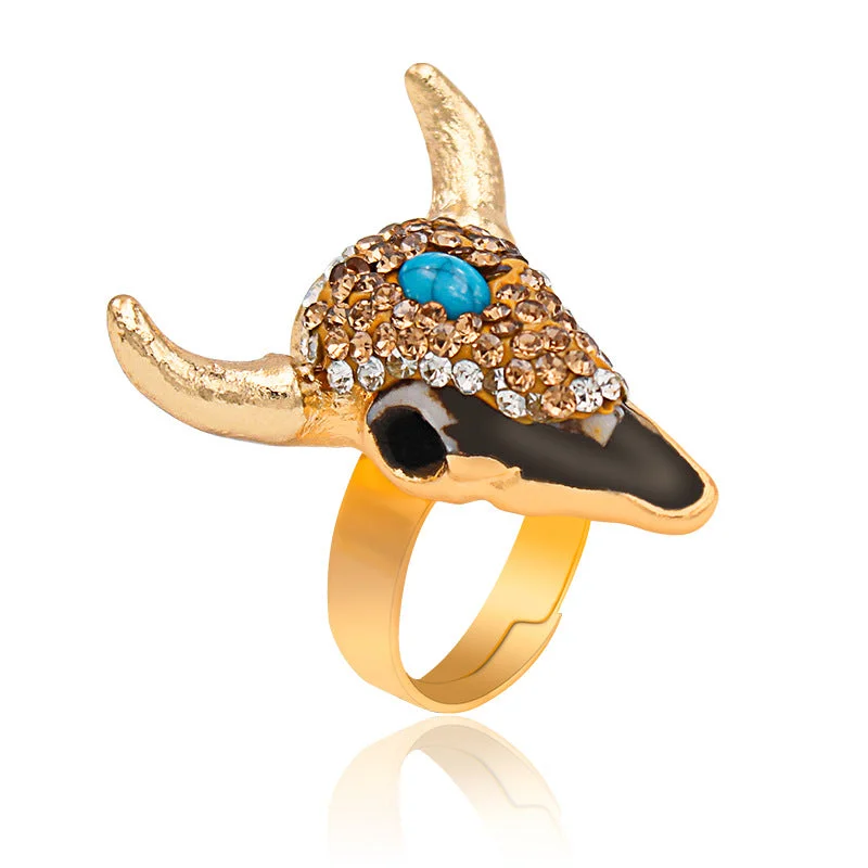 Black Cow Head Ring