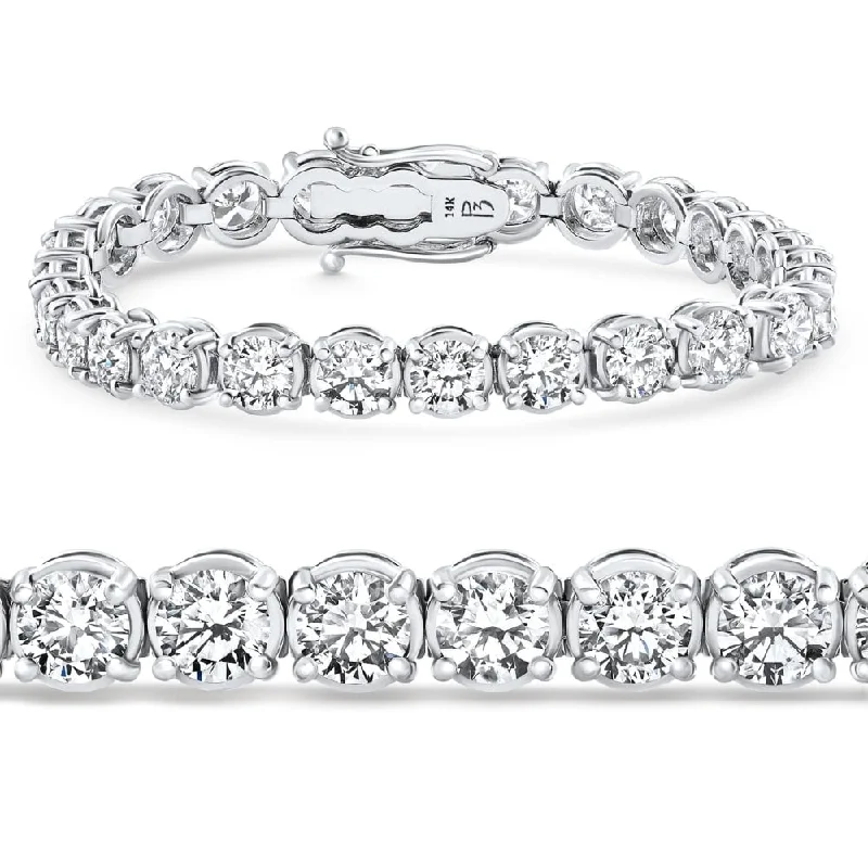 Ladies luxury gold bracelet-19.00Ct Diamond 21 Gram Tennis Bracelet White Gold 7" Lab Grown