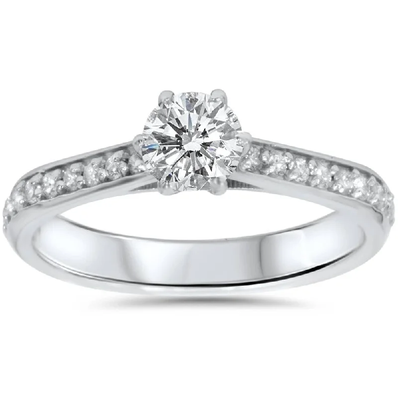 Ladies vintage-inspired engagement ring-5/8ct Diamond Engagement Ring White Gold