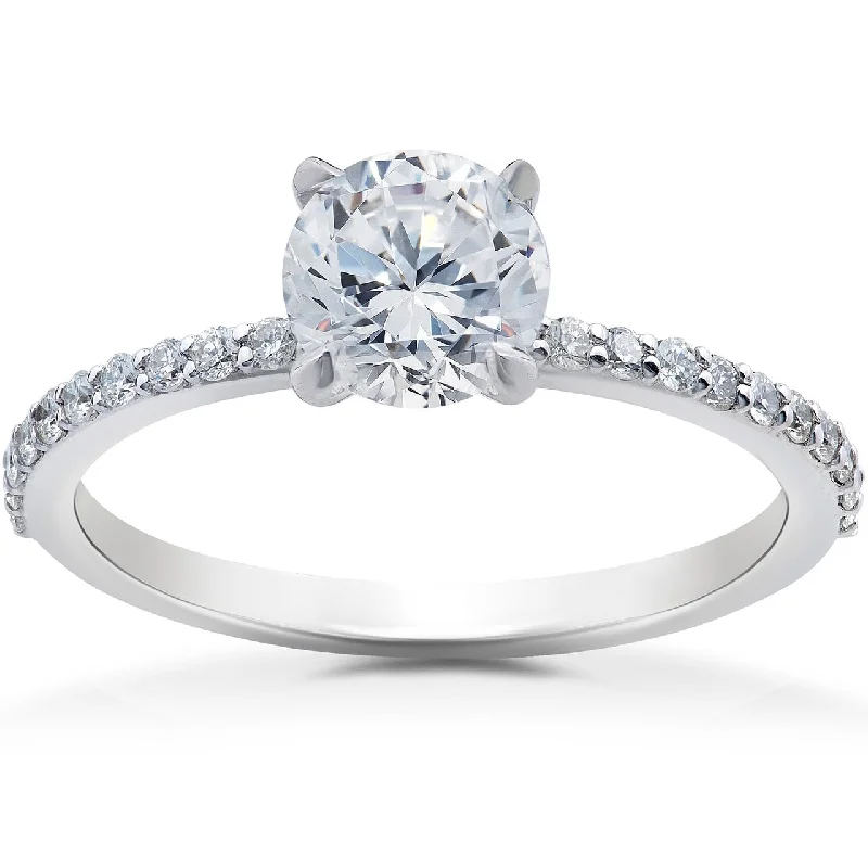 Ladies custom halo engagement ring-1 1/4 ct Lab Grown Diamond Sophia Engagement Ring White Gold