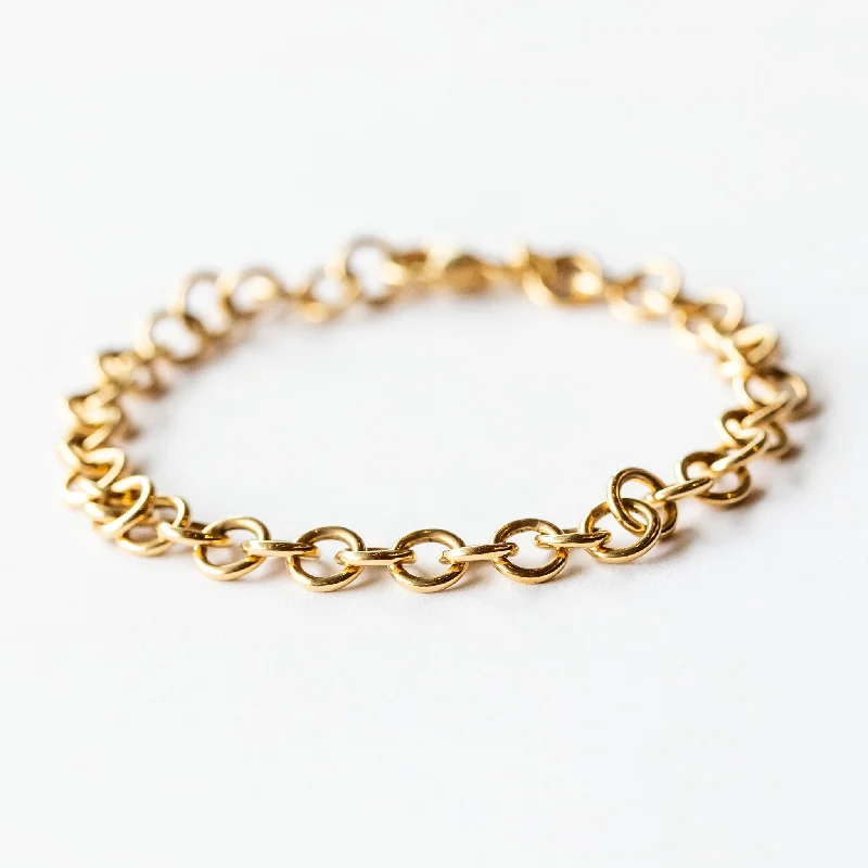 Ladies gold bangle-Single Stone | Mini Club Bracelet