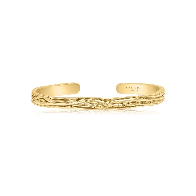 Ladies modern bracelet-Roots Yellow Gold Cuff Bracelet