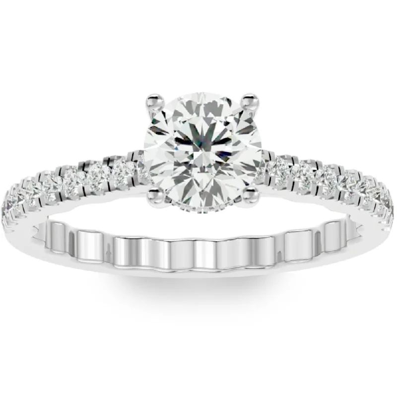 Ladies multi-stone engagement ring-1 1/4Ct Diamond Engagement Ring in 10k White or Yellow Gold