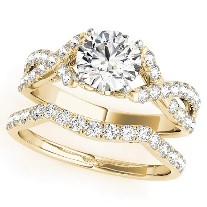 Ladies platinum and diamond engagement ring-1 1/4 Ct Diamond Engagement Ring Wedding Band Set Yellow Gold