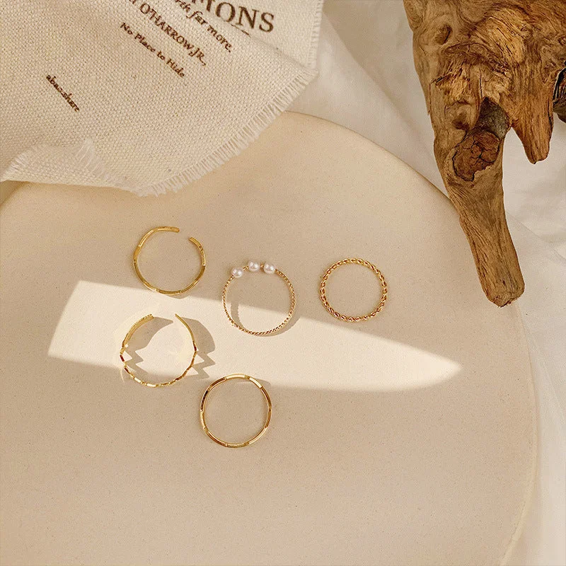 17# Simple Bracelet Ring Set of 5