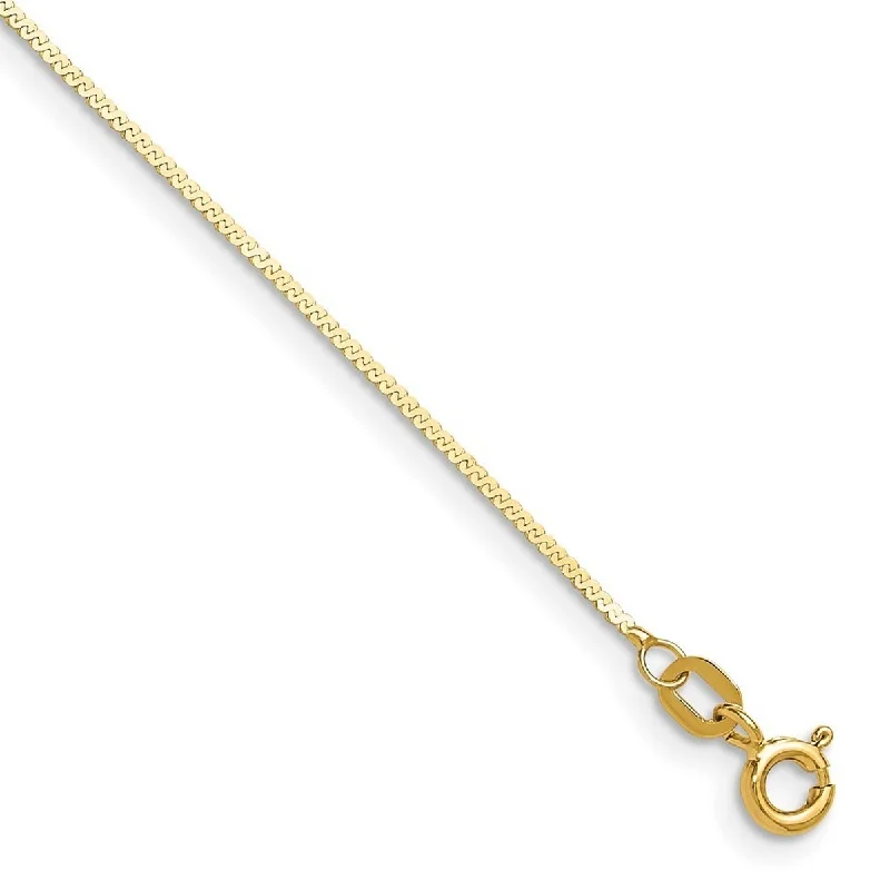 Ladies chain bracelet-Curata 14k Yellow Gold 0.95mm Serpentina Chain Bracelet Options: 7" 8"