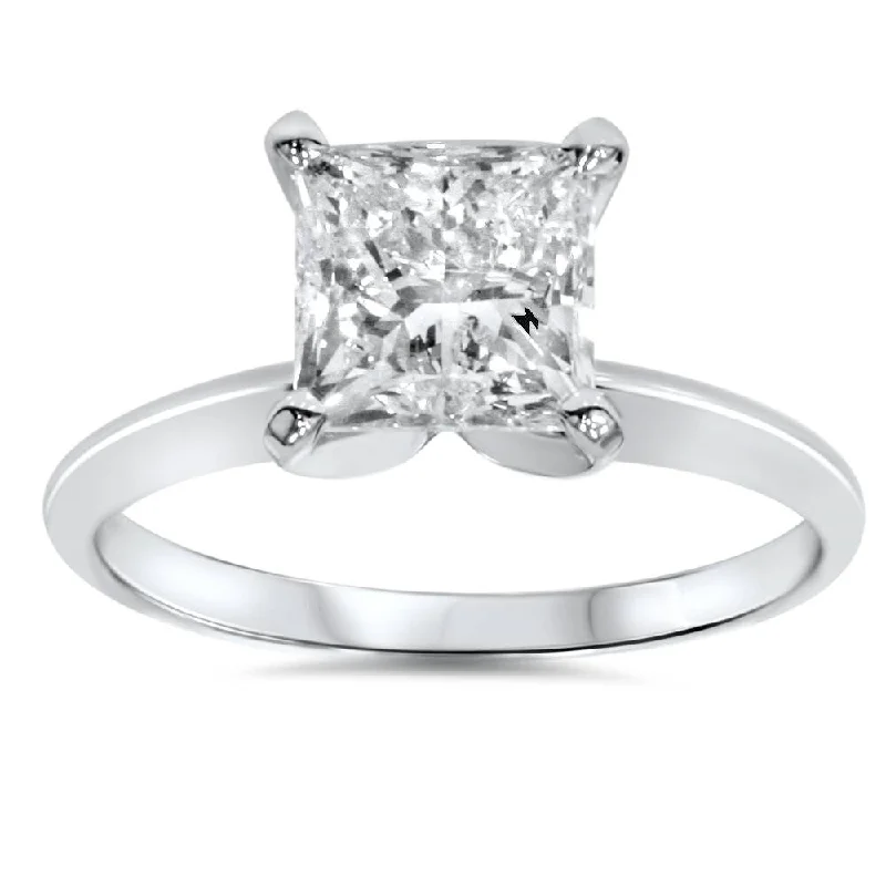 Ladies elegant engagement ring-Pompeii3 14k White Gold 2ct TDW Clarity Enhanced Diamond Engagement Ring