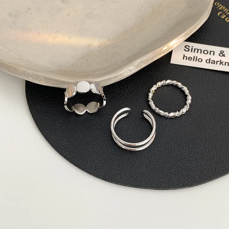 Twist Circle Dual Layer Open-End Ring (3-Piece Set)