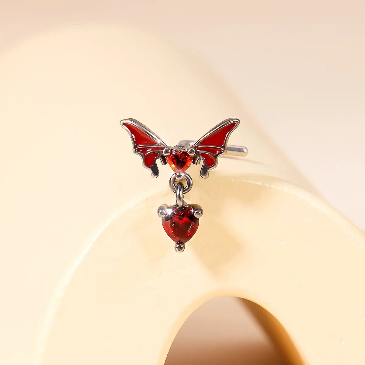 Ladies vintage diamond ring-Y2k Sexy Butterfly Stainless Steel Zircon Belly Ring In Bulk