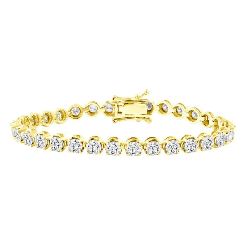 Ladies boho bracelet-LADIES BRACELET 5.00CT ROUND DIAMOND 14K YELLOW GOLD