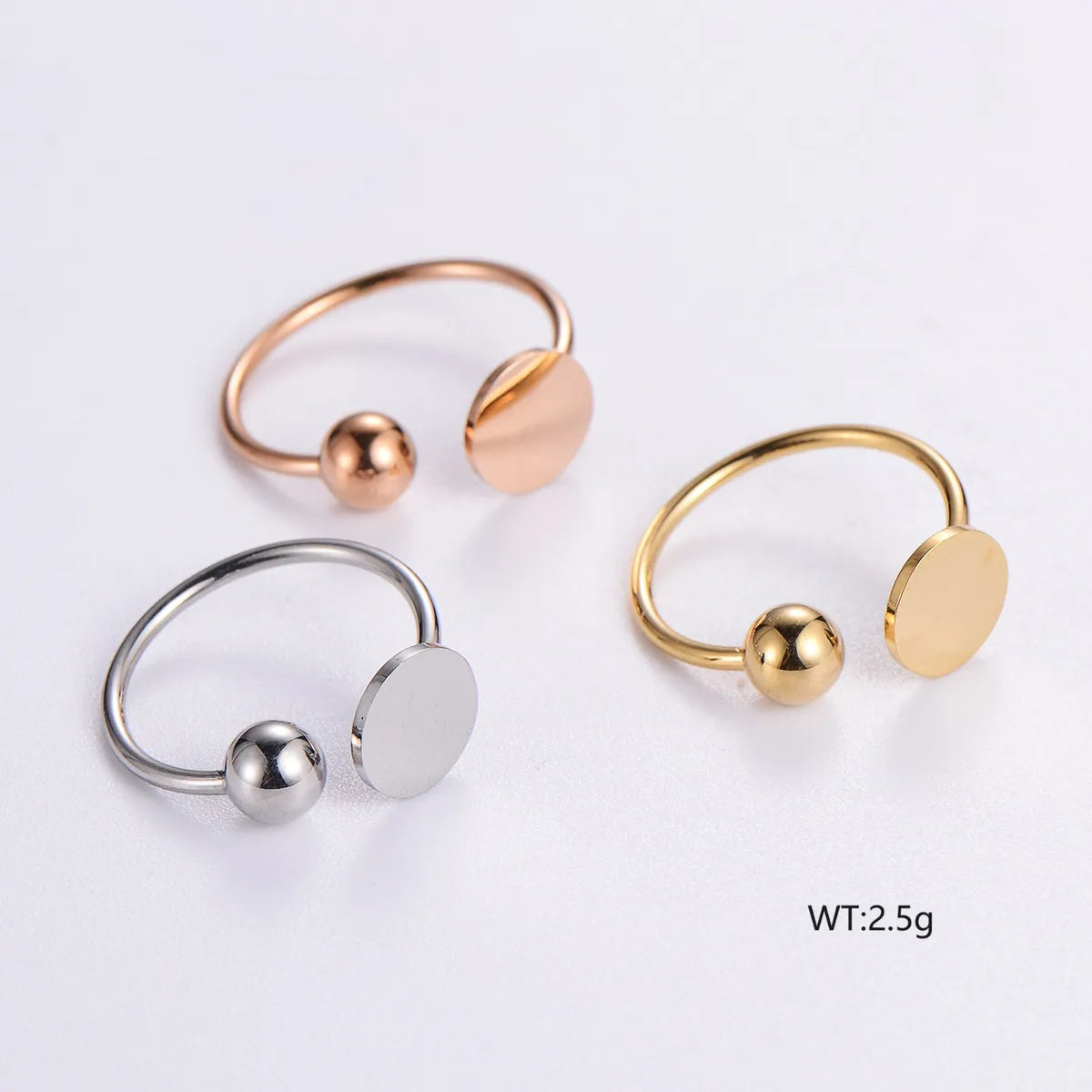 Ladies stackable ring-Casual Elegant Classic Style Solid Color Stainless Steel Plating 24k Gold Plated Rose Gold Plated Rings