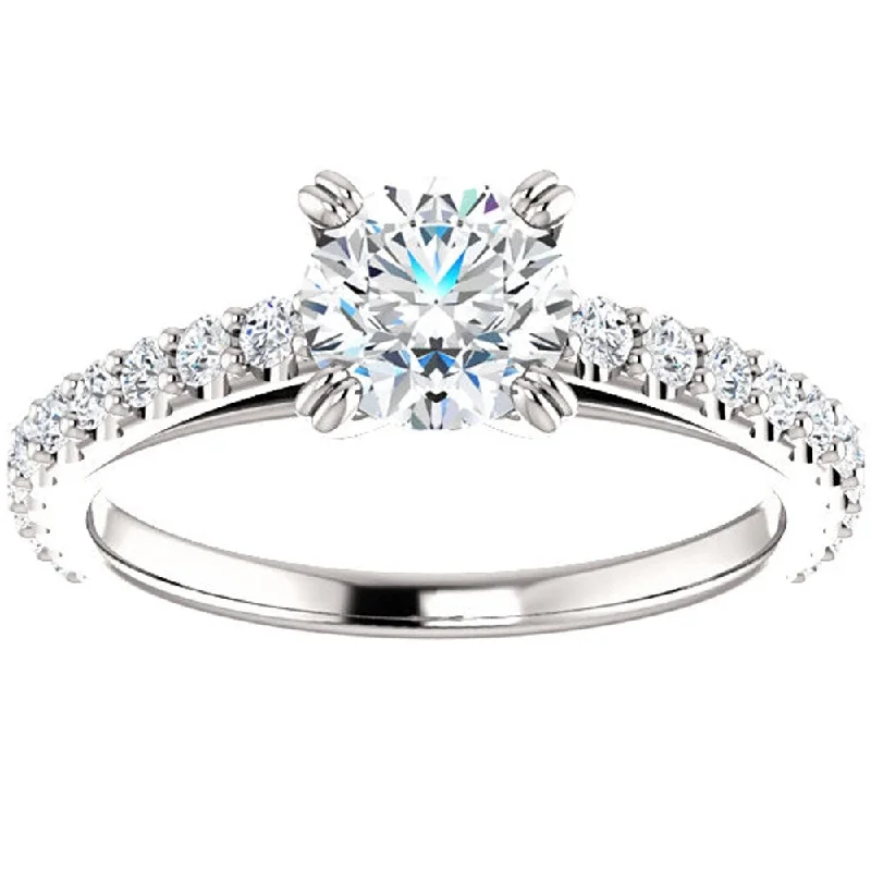 Ladies classic engagement ring-1 Ct Lab Grown Diamond Engagement Ring White Gold (H-I,SI2-I1)