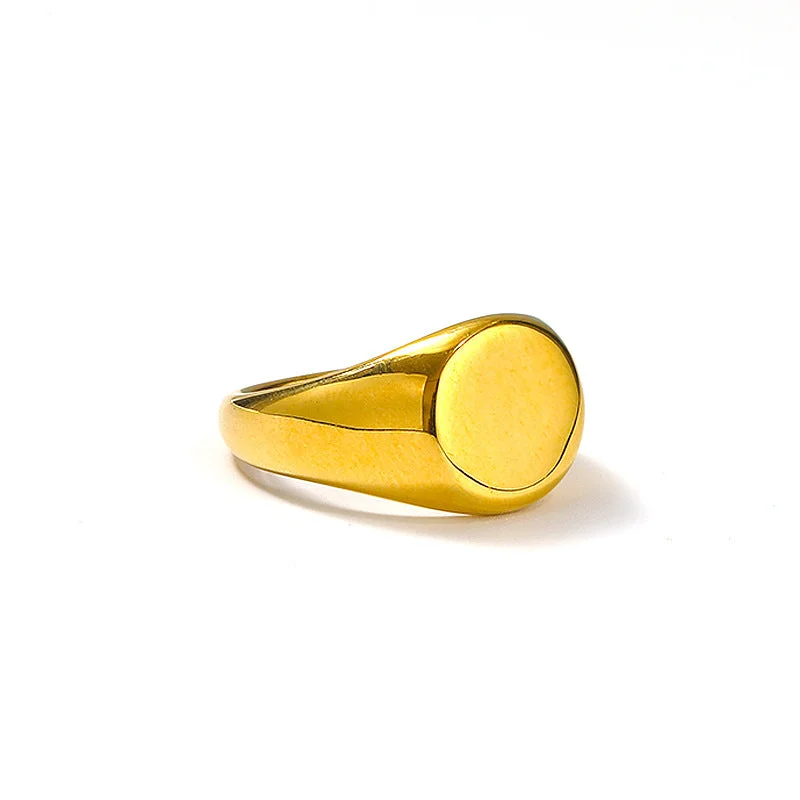 Ladies hammered ring-Ig Style Simple Style Geometric Stainless Steel Plating 18k Gold Plated Rings