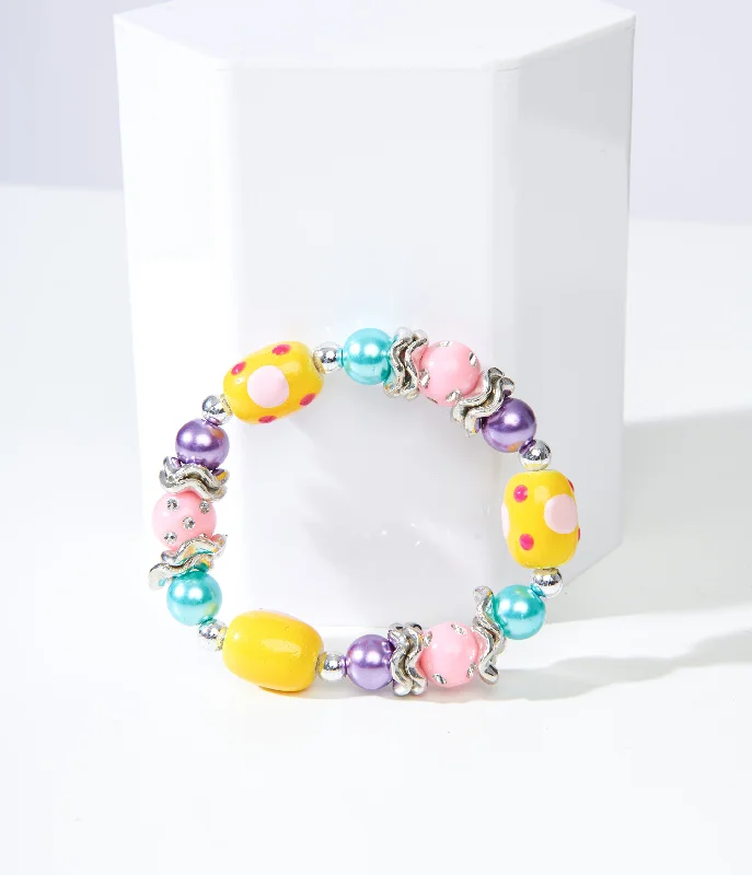 Ladies lucky charm bracelet-Pastel Easter Egg Bracelet