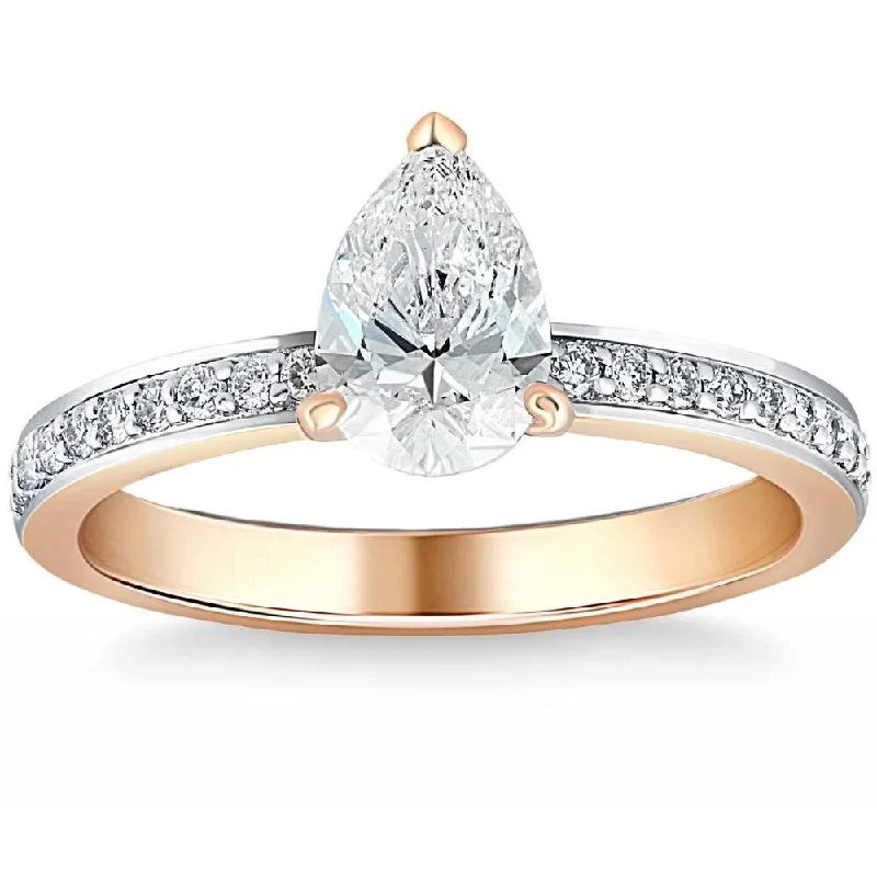 Ladies emerald diamond engagement ring-1 1/5Ct Oval Diamond Engagement Lab Grown in White, Yellow, or Rose Gold