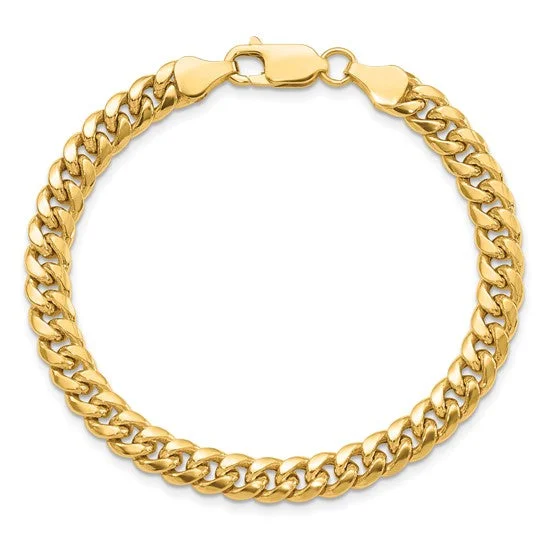 Ladies luxury bangle-14k Yellow Gold Miami Cuban Link Bracelet