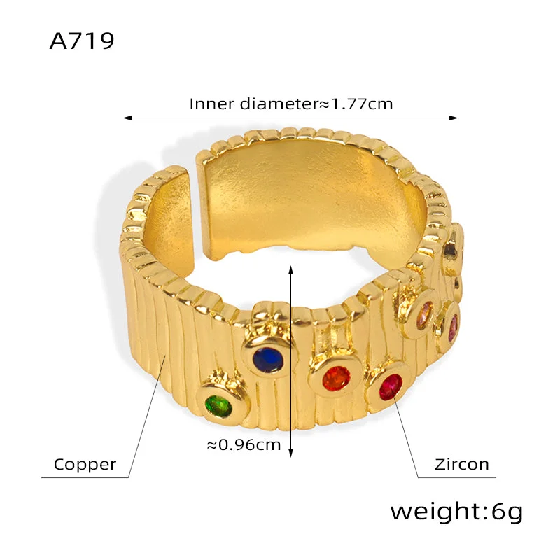 A719-Gold Vertical Ring