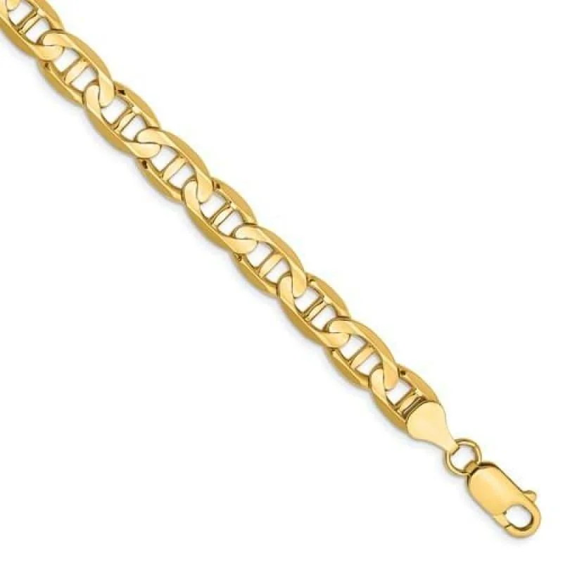 Ladies vintage bracelet-14k 7mm Concave Anchor Bracelet