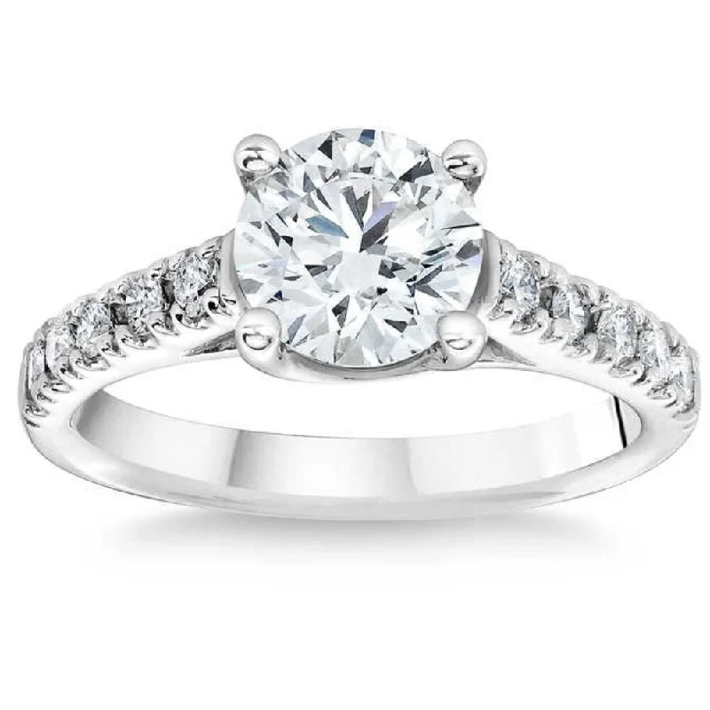 Ladies engagement ring with sapphire-1 3/4 Ct Diamond Engagement Ring Lab Grown White Gold