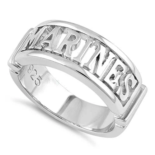 Ladies promise ring-Sterling Silver Men's MARINES Ring