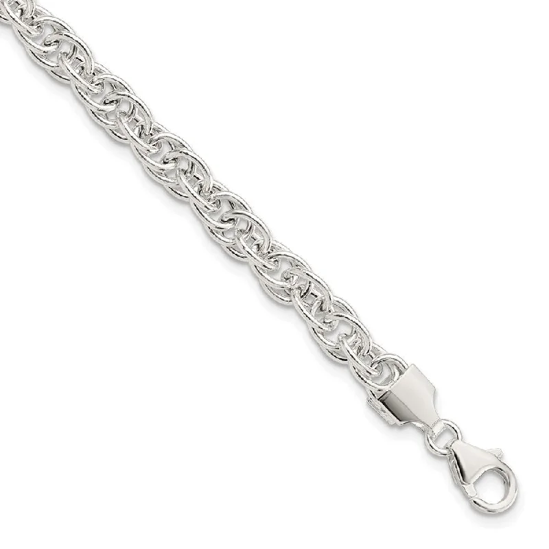 Ladies wedding bracelet-925 Sterling Silver Fancy Link Bracelet, 7.5" (W-4.93mm)