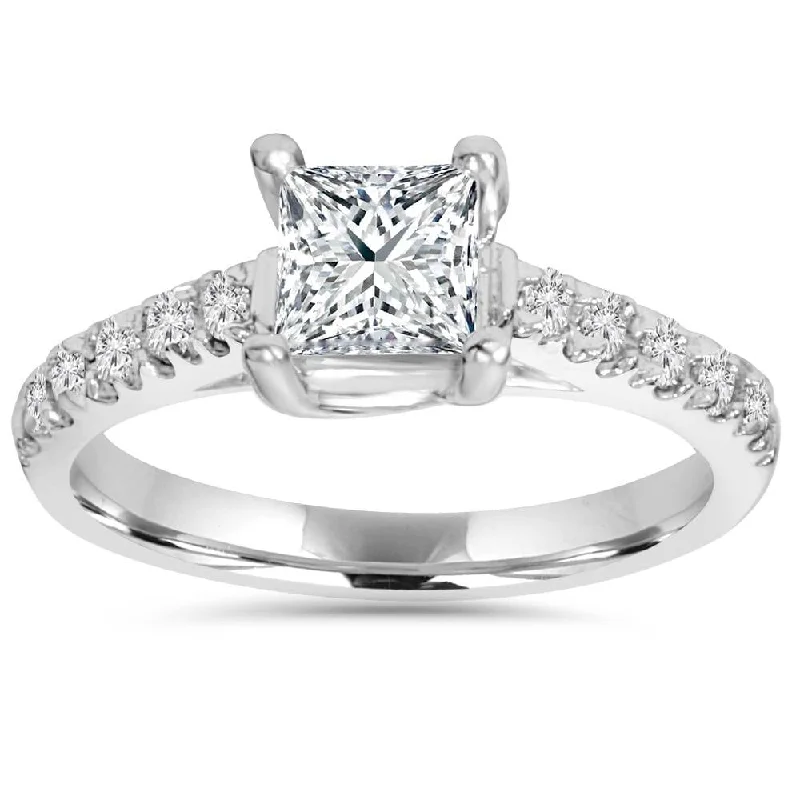 Ladies 14k engagement ring-2 1/4ct Princess Cut Diamond Engagement Ring White Gold