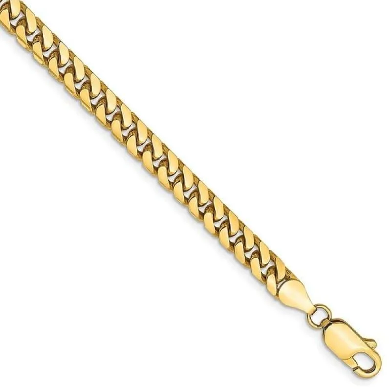 Ladies luxury gold bracelet-14k 4.3mm Solid Miami Cuban Link Bracelet