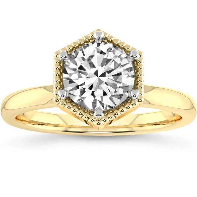 Ladies affordable diamond engagement ring-2Ct Diamond Margot Solitaire Engagement Ring in White, Yellow, or Rose Gold