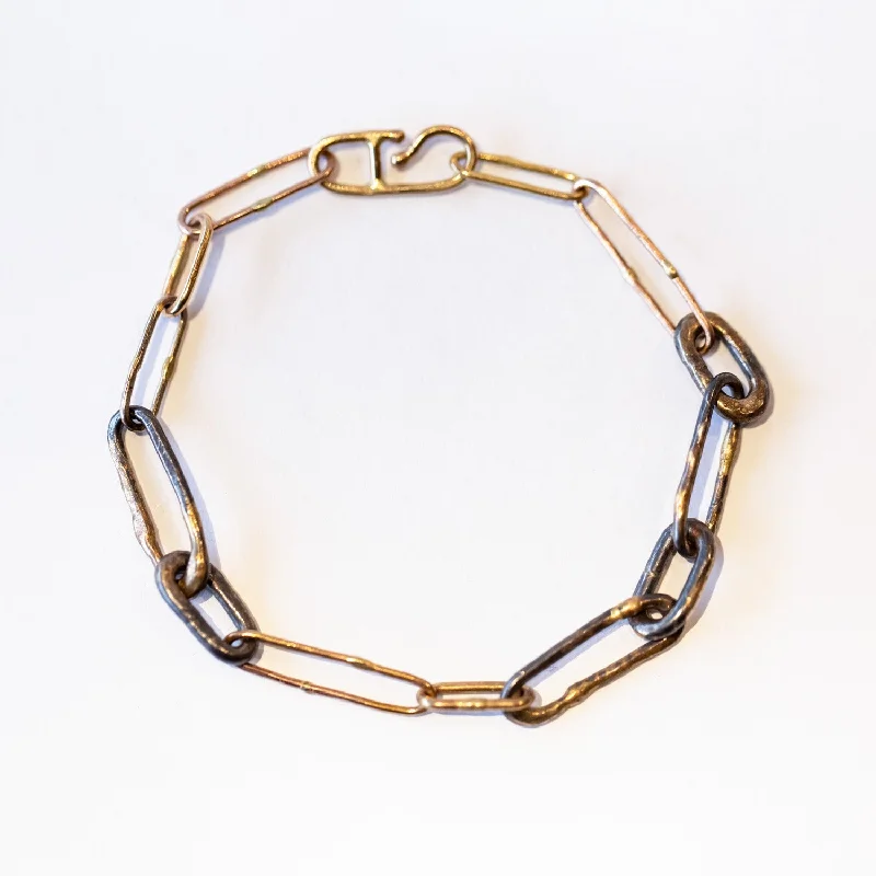 Ladies gold bracelet-Variance Objects | Mixed Metal Link Chain Bracelet