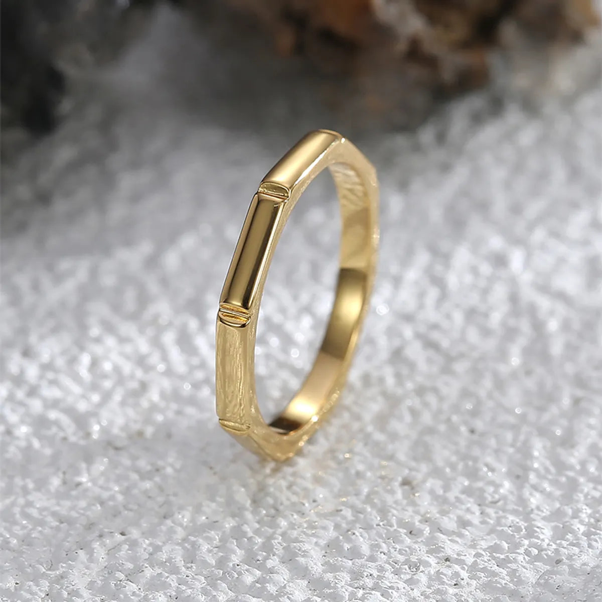 Ladies silver gemstone ring-Casual Simple Style Commute Solid Color Copper 18k Gold Plated Rings In Bulk