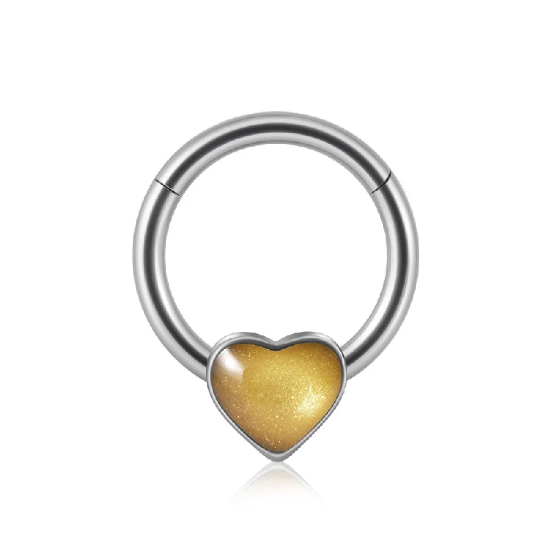 Heart Shape-Starry Golden Stone