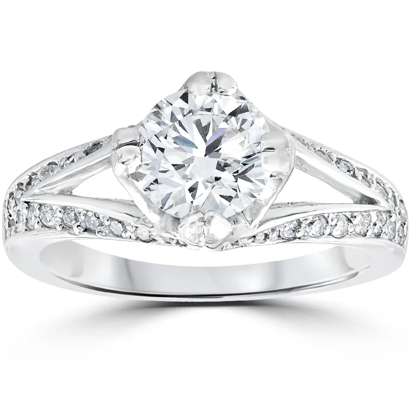 Ladies diamond engagement ring with matching band-Certified 2Ct Diamond Engagement Ring Lab Grown White Gold