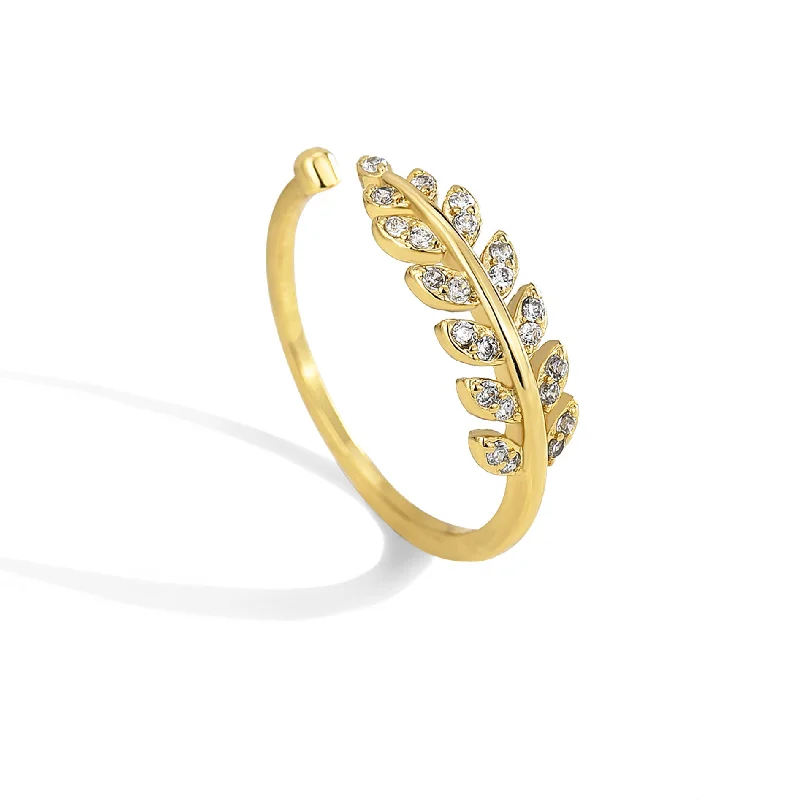 Golden Leaf Open Ring