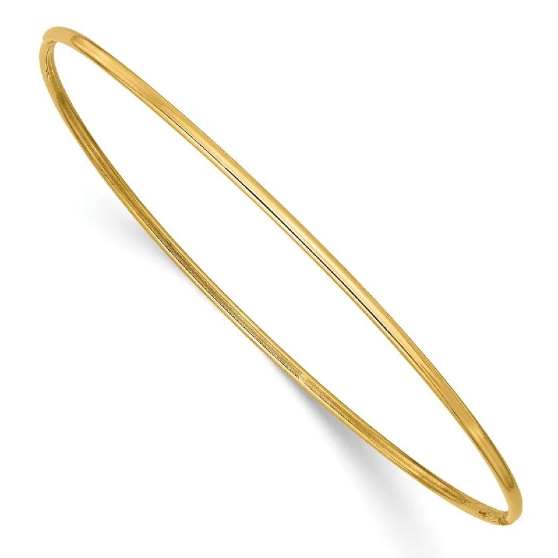 Ladies diamond-studded bracelet-Curata 10k Yellow Gold 8" 1.5mm Polished Slip on Thin Bangle Bracelet