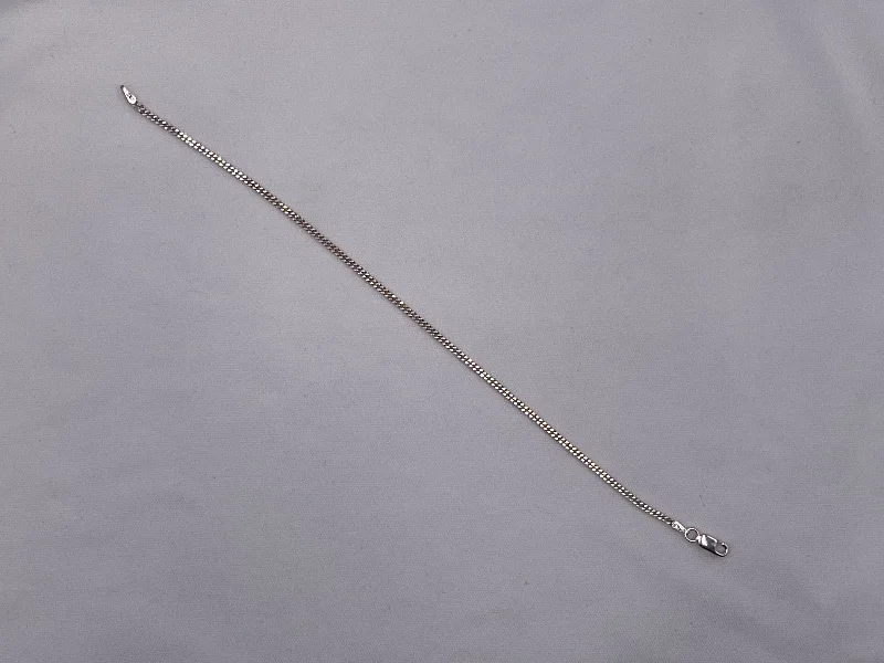 Ladies friendship bracelet-925 sterling silver curb link bracelet 8" 2mm 2.65g