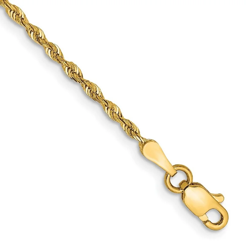 Ladies stacked bracelet-Curata 10k Yellow Gold 1.85mm Diamond Cut Quadruple Rope Chain BraceletOptions: 7" 8"