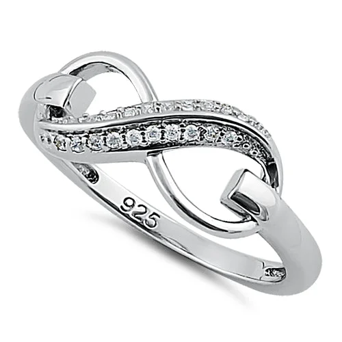 Ladies handmade silver ring-Sterling Silver Infinity CZ Ring