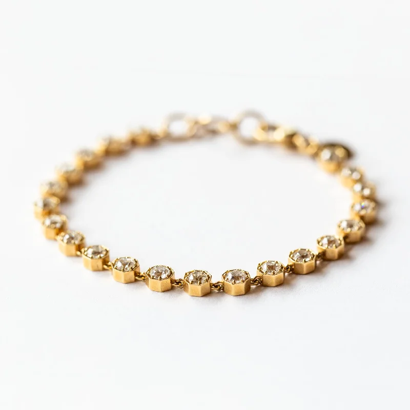 Ladies rose gold bracelet-Single Stone | Gemma Tennis Bracelet