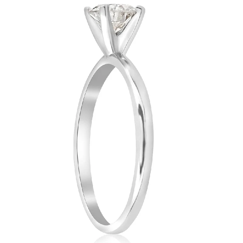 Ladies simple engagement ring-Pompeii3 14k White or Yellow Gold 5/8 ct TDW Diamond Solitaire Engagement Ring