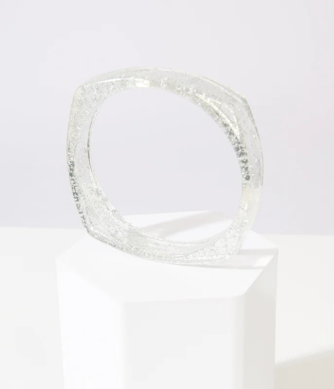 Ladies boho bracelet-Clear Oversized Bangle Bracelet