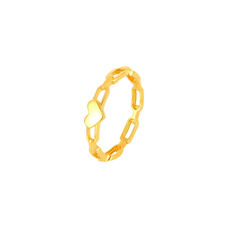 Heart-Shaped Golden Ring