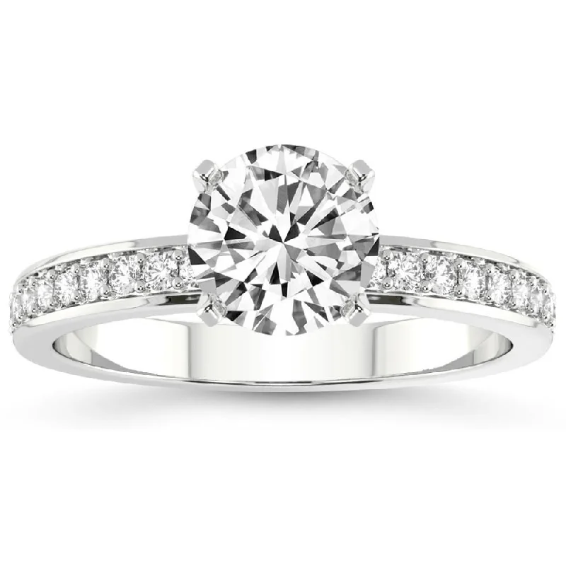 Ladies solitaire diamond engagement ring-H/VS 3 1/4Ct Lab Grown Diamond Engagement Ring in White, Yellow, or Rose Gold