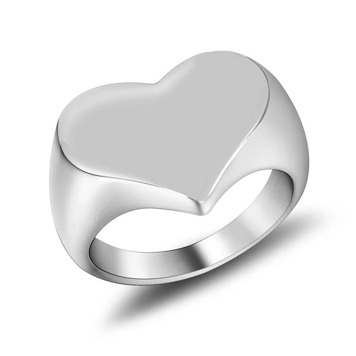 Ladies fashion ring-Simple Style Heart Shape Titanium Steel Polishing Rings