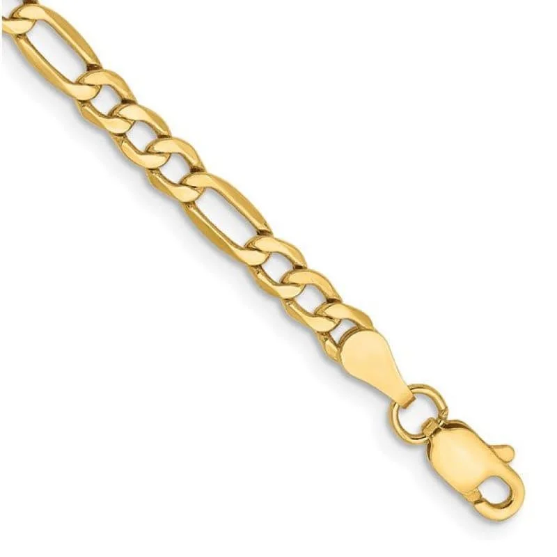 Ladies stacked bracelet-10k 3.5mm Semi-Solid Figaro Bracelet