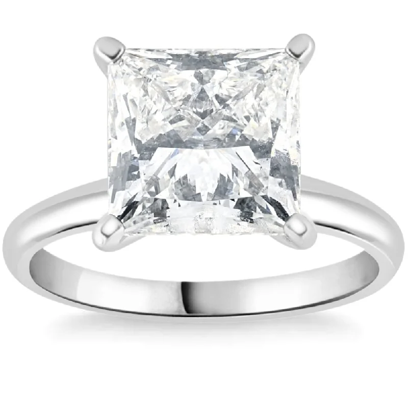 Ladies engagement ring with a twist-2 1/2Ct Princess Cut Solitaire Diamond Engagement Ring White Gold Lab Grown