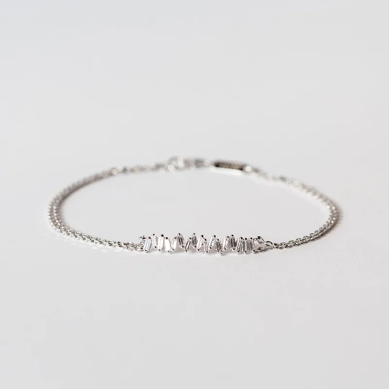 Ladies personalized bangle-Suzanne Kalan | 18k Diamond Bar Chain Bracelet