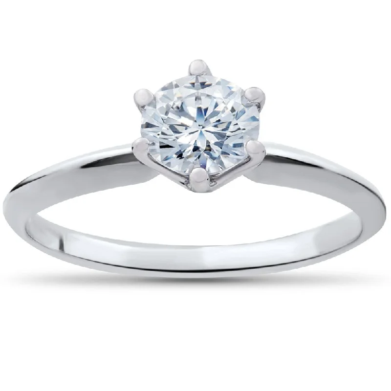 Ladies vintage-inspired engagement ring-1 1/4ct Solitaire Diamond Engagement Ring White Gold